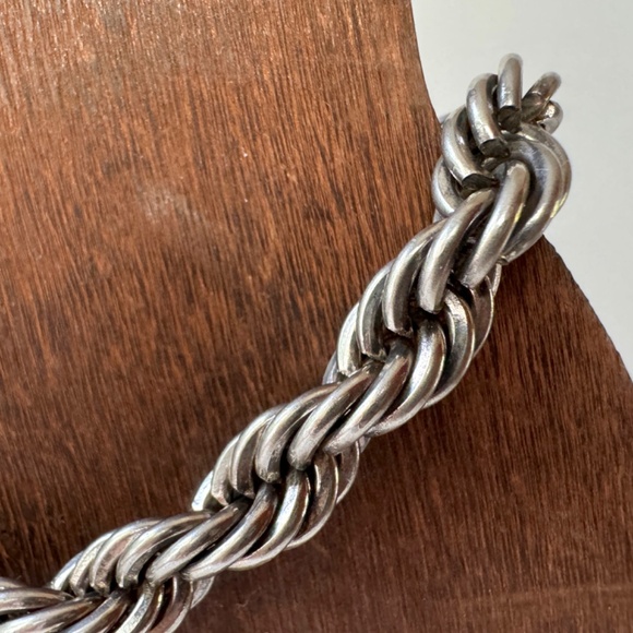 Twisted Chain Bracelet, Men and Women, silver-tone metal - Picture 4 of 7